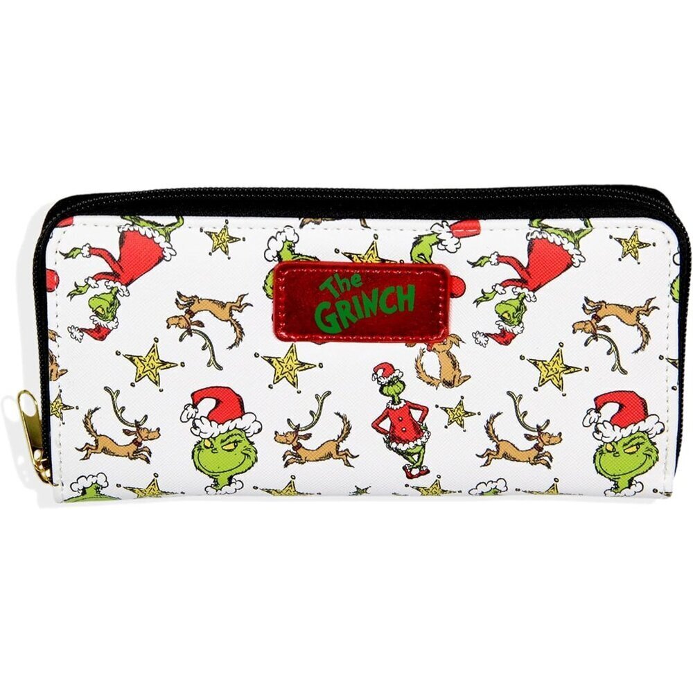 Faux Leather Wallet The Grinch Max Zip Closure Women’s Santa Xmas Gift
